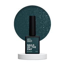 Гель-лак Nails Of The Day Lets Special Grinch смарагдово-зелений з дрібним шимером 10 мл
