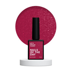 Гель-лак Nails Of The Day Lets Special Charm яскравий малиново-рожевий з дрібним шимером 10 мл