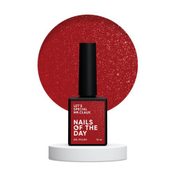 Гель-лак Nails Of The Day Lets Special Mrs. Claus насичено-червоний з дрібним шимером 10 мл