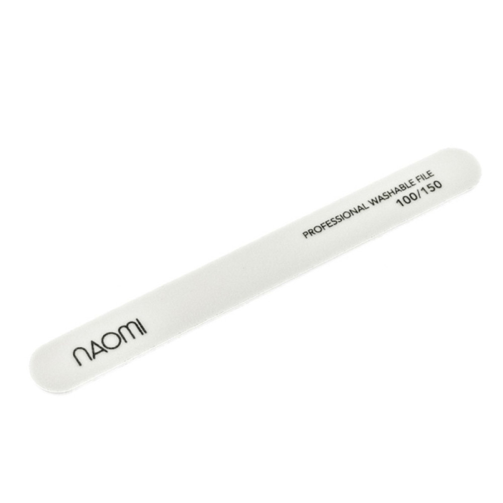 Пилка для ногтей Naomi 100/150 прямая. цвет белый