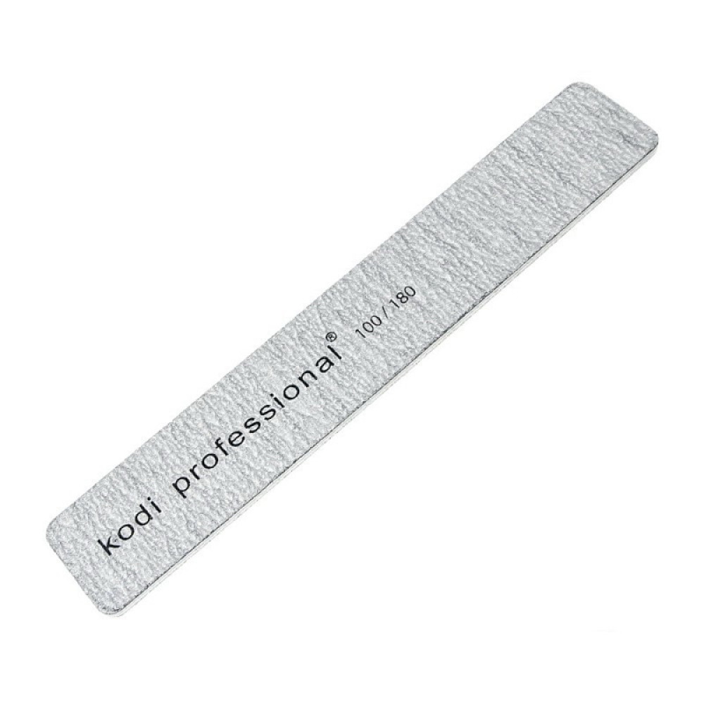 Пилка для ногтей Kodi Professional 100/180 Half Grey. Прямая Широкая Прямоугольник