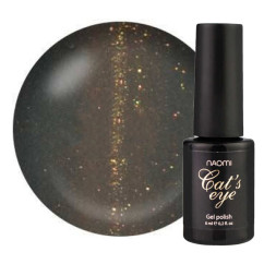 Гель-лак Naomi Cat Eyes С84 серый с бликом. 6 мл