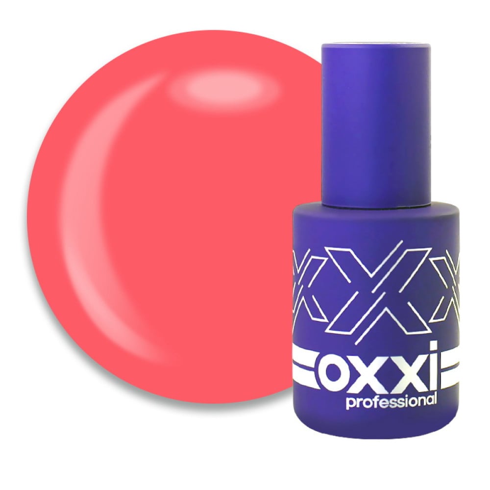 Гель-лак Oxxi Professional 113 яскравий червоно-рожевий неоновий. 10 мл