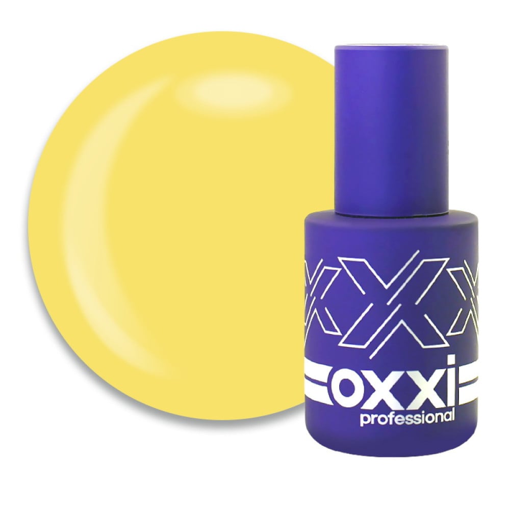 Гель-лак Oxxi Professional 093 жовтий з ледь помітними блискітками. 10 мл