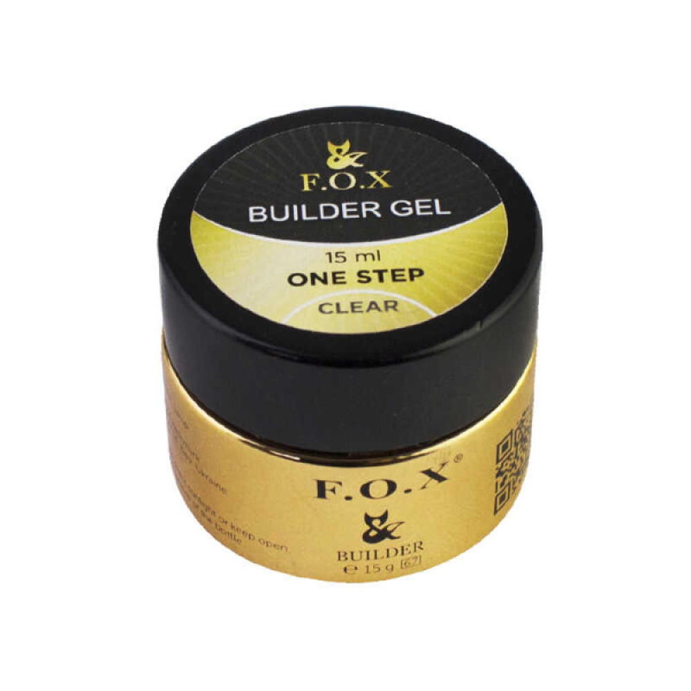 Гель F.O.X строительный One Step Builder Gel Clear. прозрачный. 15 мл