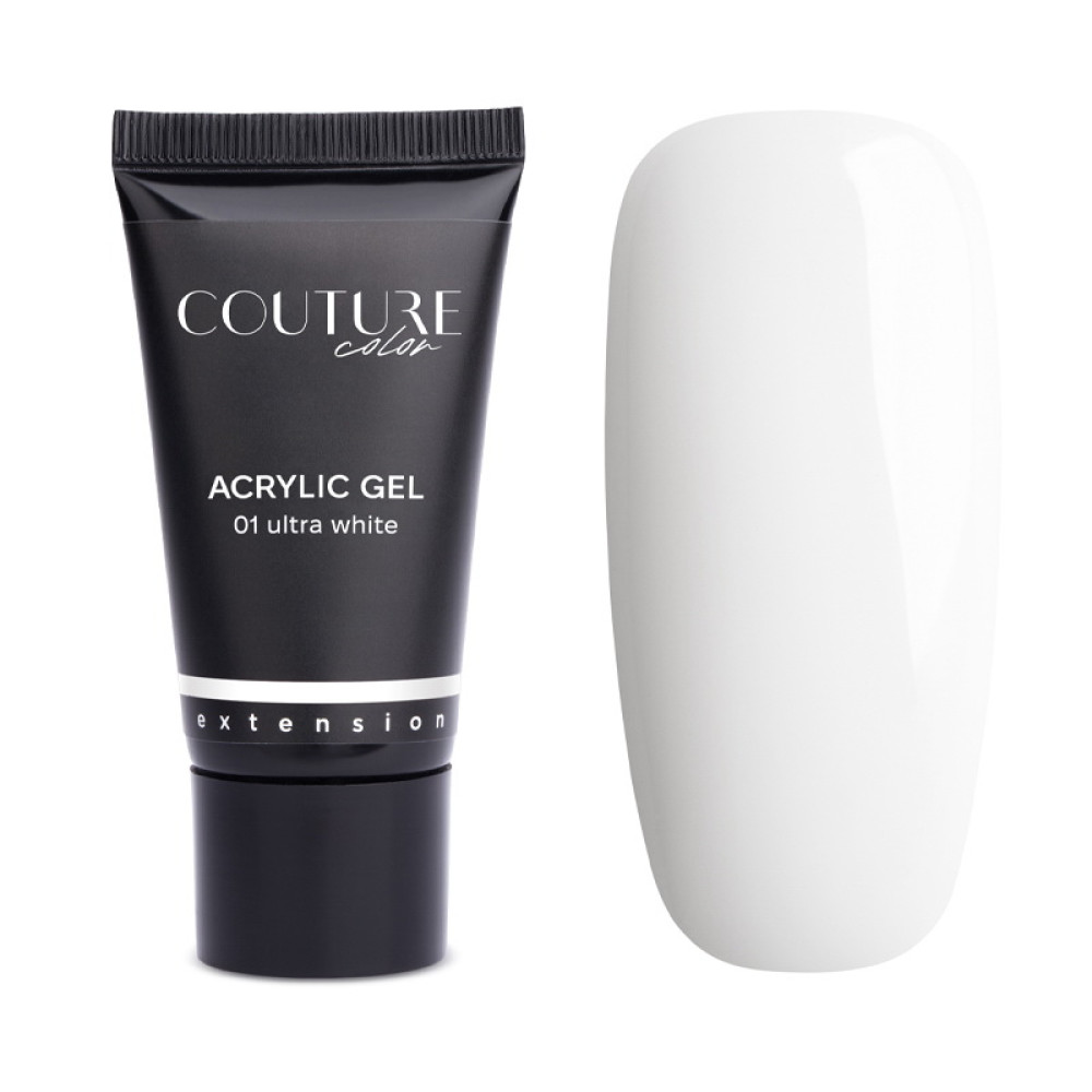 Акрил-гель Couture Color Acrylic Gel 01 Ultra White білий. 30 мл