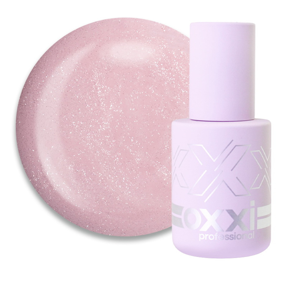 База камуфлирующая для гель-лака Oxxi Professional Cover Base Coat 010 розово-телесный с шиммерами. 10 мл