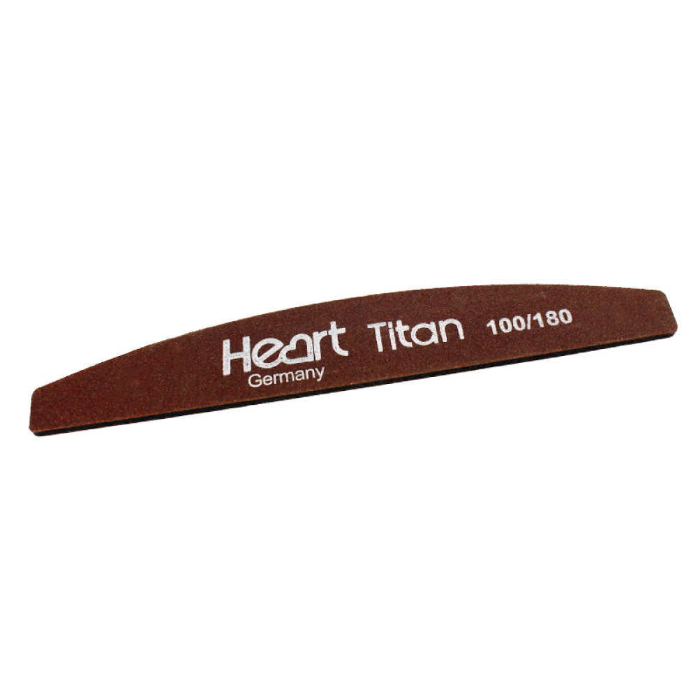 Пилка для ногтей Heart Half Titan Brown 100/180. полукруг