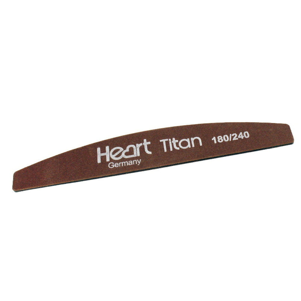 Пилка для ногтей Heart Half Titan Brown 180/240. полукруг