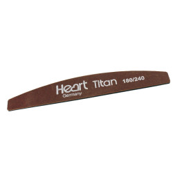 Пилка для ногтей Heart Half Titan Brown 180/240. полукруг