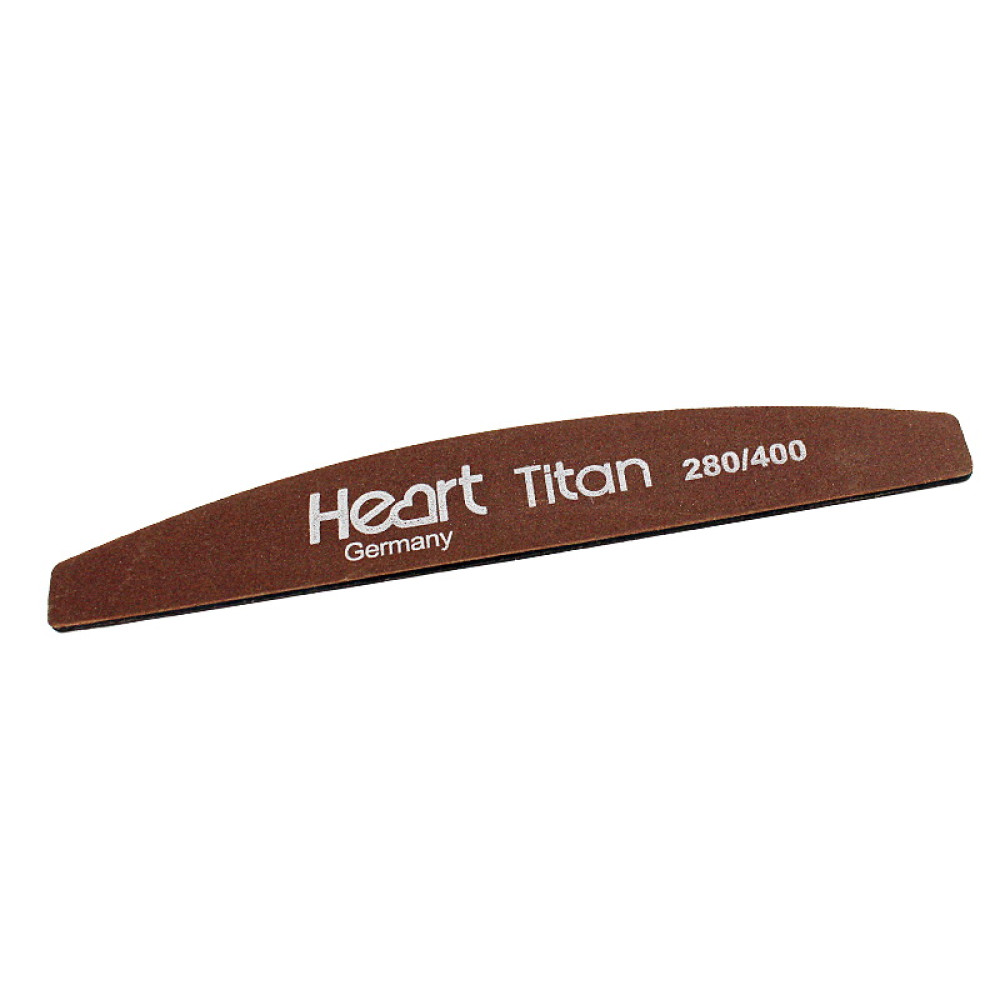 Пилка для ногтей Heart Half Titan Brown 280/400. полукруг