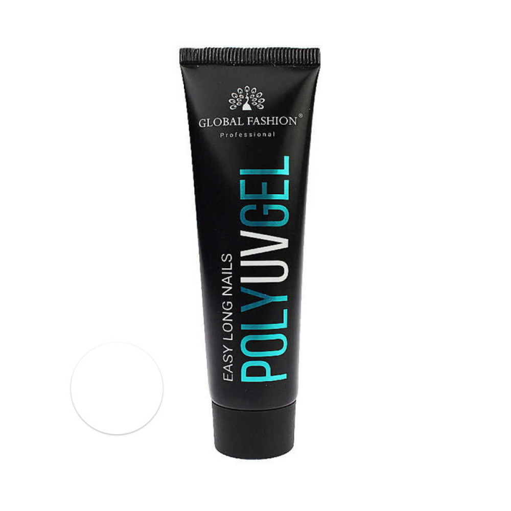 Полигель Global Fashion Poly Uv Gel Easy Long Nails 08. снежно-белый. 30 мл
