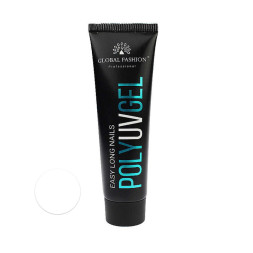 Полігель Global Fashion Poly Uv Gel Easy Long Nails 08 сніжно-білий. 30 мл