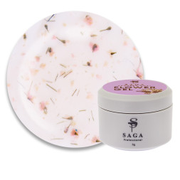 Гель Saga Professional Flower Gel 08 з сухоцвітом колір рожевий 5 мл