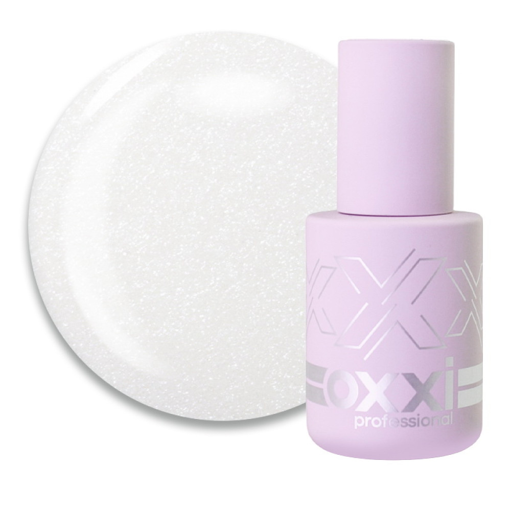 База камуфлирующая для гель-лака Oxxi Professional Cover Base Coat 011 белый с шиммерами. 10 мл