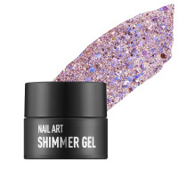 Гель NUB Shimmer Gel 03 світло-бузковий голографіч...