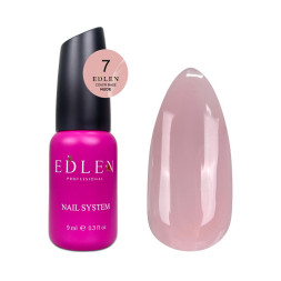 База каучукова для гель-лаку Edlen Professional Cover Base Nude 07 пудрово-рожевий 9 мл