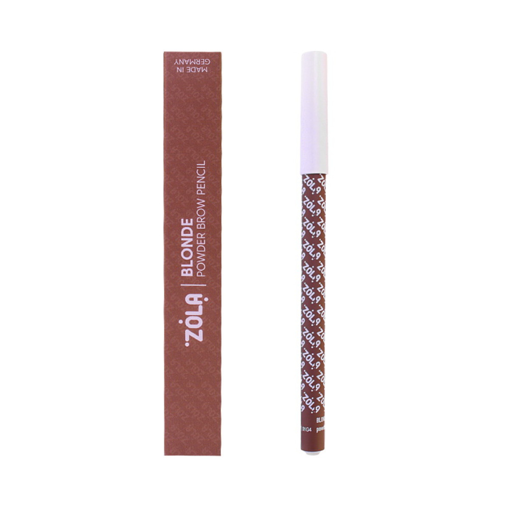 Карандаш для бровей ZOLA Powder Brow Pencil Blonde пудровый. светло-коричневый. 1.19 г
