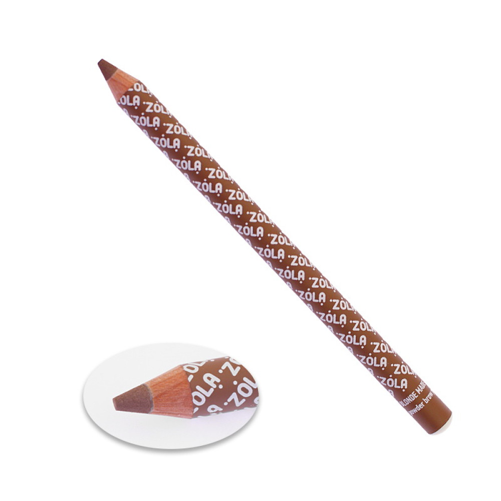Карандаш для бровей ZOLA Powder Brow Pencil Blonde пудровый. светло-коричневый. 1.19 г