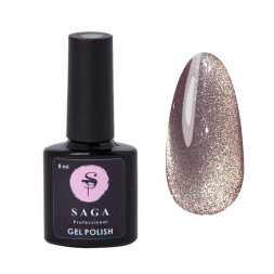 Гель-лак Saga Professional Cat Shine 03 бледный пурпурный с серебристо-хрустальным бликом. 8 мл