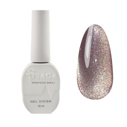 Гель-лак Saga Professional Cat Shine 03 бледный пурпурный с серебристо-хрустальным бликом. 10 мл