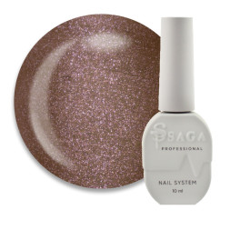 Гель-лак Saga Professional Cat Shine 11. палево-коричневий з сріблясто-кришталевим полиском 8 мл