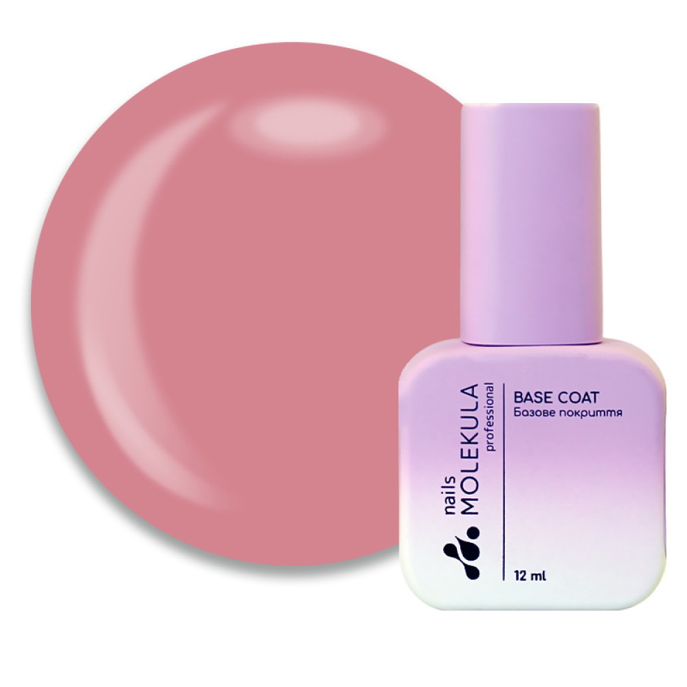База камуфлирующая для гель-лака Nails Molekula Base Coat Rubber Nude Natural. бежевая. 12 мл