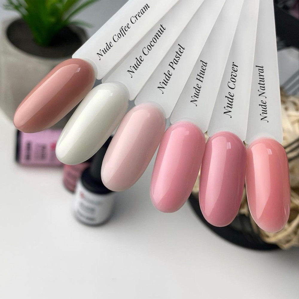 База камуфлирующая для гель-лака Nails Molekula Base Coat Rubber Nude Pastel. молочная. 12 мл