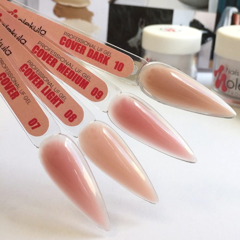 Гель камуфлюючий Nails Molekula Gel 09 Cover Medium. насичений бежево-червоний. 15 мл