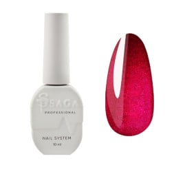Гель-лак Saga Professional Cat Shine Cherry 13 малиновий зі сріблясто-кришталевим полиском 10 мл