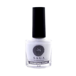 Лак-краска для стемпинга Saga Professional Stamping Paint 02 белый. 8 мл