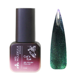 Гель-лак Nails Molekula 9D Cats Eye 901 фіолетово-синьо-залений 6 мл