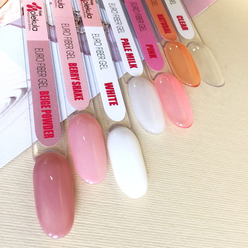 Гель моделюючий для нігтів Nails Molekula Euro Fiber Gel Berry Shake. ягідний шейк. 12 мл
