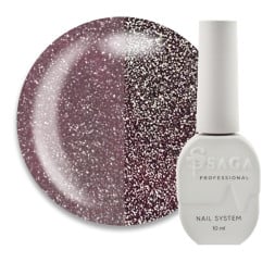 Гель-лак Saga Professional Fiery Gel 04 золотистий зі світловідбиваючими шимерами і дрібними блискітками 10 мл