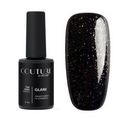 Топ для гель-лаку без липкого шару Couture Color Glare Top Coat 03 із золотистими шимерами 9 мл