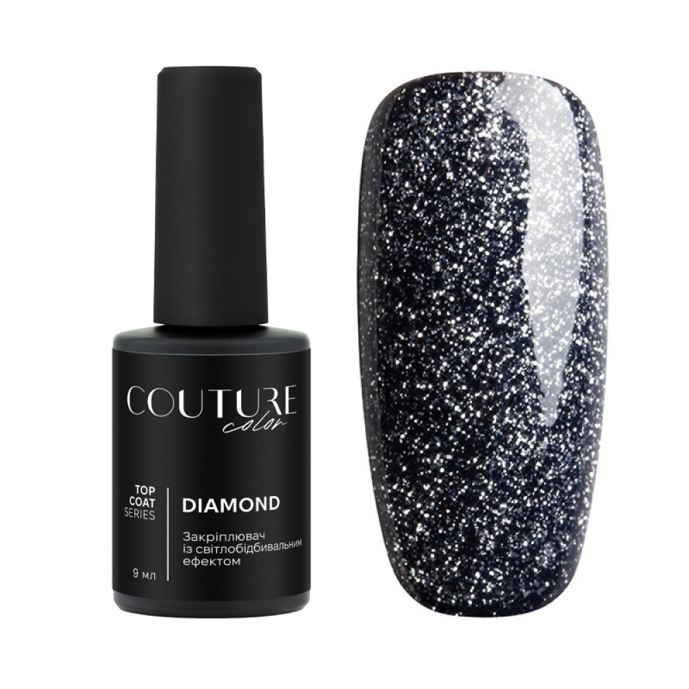 Топ для гель-лака без липкого слоя Couture Color Diamond Top Coat со светоотражающим эффектом. 9 мл