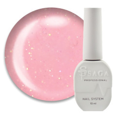 База цветная Saga Professional Color Base 009 нежно-розовый с переливающимися шиммерами 10 мл