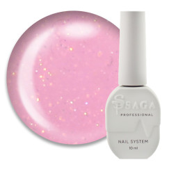 База цветная Saga Professional Color Base 010 светлый розовый с переливающимися шиммерами 10 мл