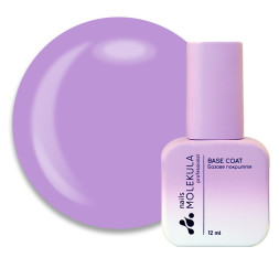 База кольорова каучукова Nails Molekula Base Rubber Color Coat Macaron Lavender. лавандовий. 12 мл