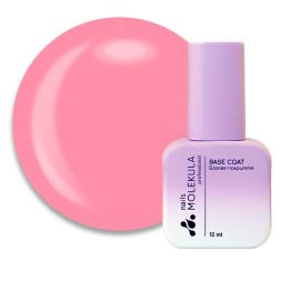 База кольорова каучукова Nails Molekula Base Rubber Color Coat Macaron Raspberry. малиновий. 12 мл