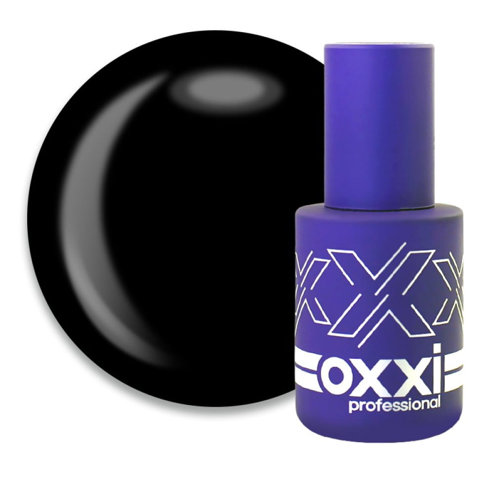 Гель-лак Oxxi Professional Blackberry. супер чорний. 10 мл