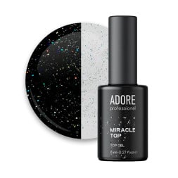 Топ для гель-лаку без липкого шару Adore Professional Miracle Top 01 Golographic Glitter з голографічними блискітками 8 мл