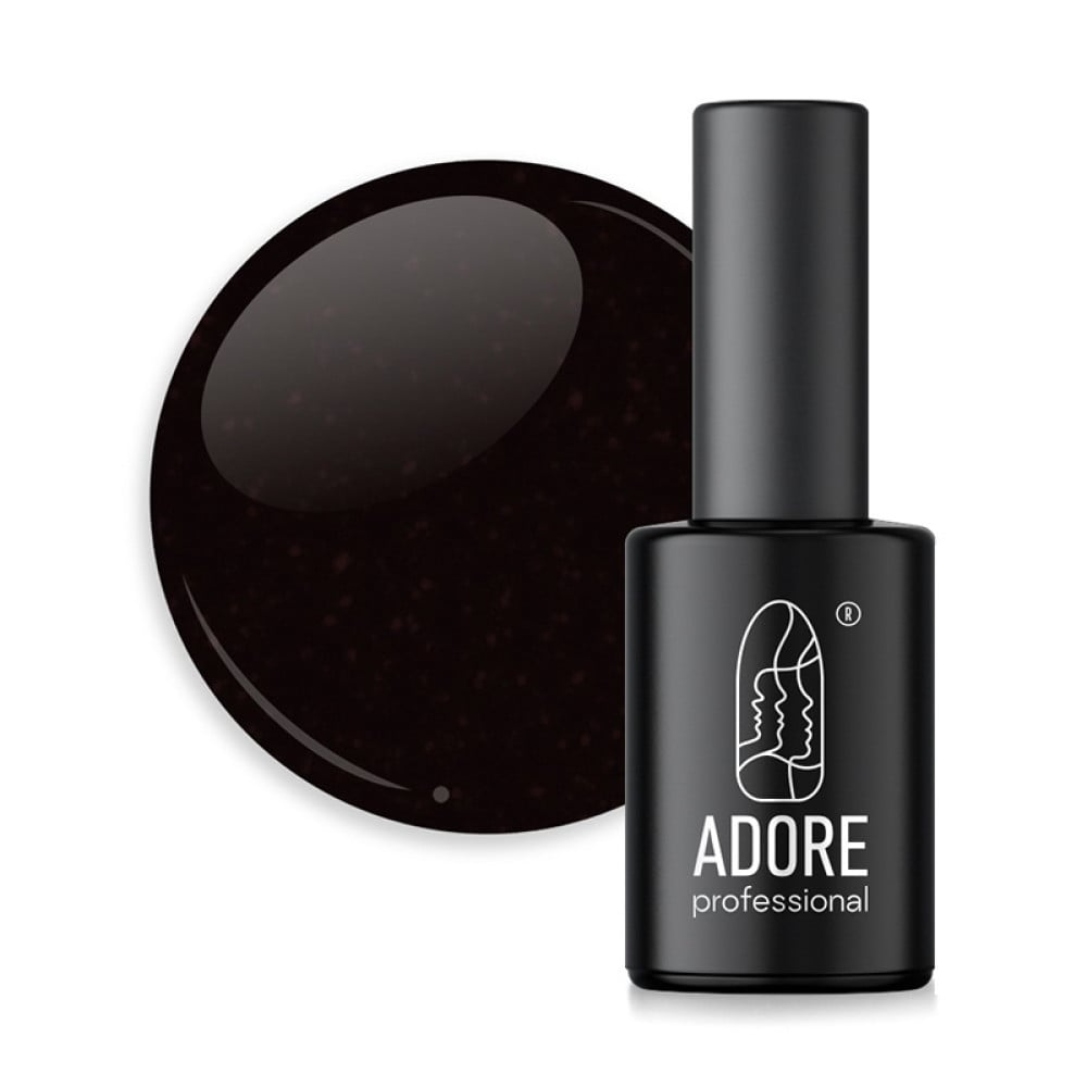 Гель-лак Adore Professional 429 Chocolate темно-шоколадний з мілким шиммером. 7.5 мл