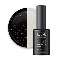 Топ для гель-лаку без липкого шару Adore Professional Miracle Top 07 Golden Shimmer з золотими блискітками 8 мл