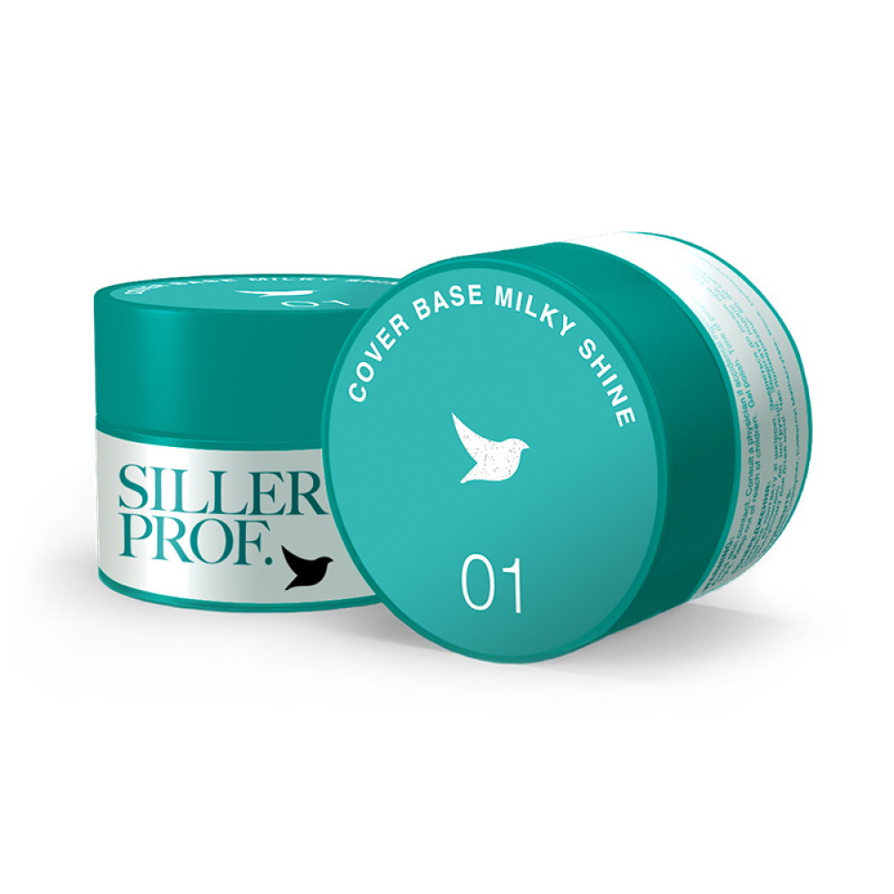 База камуфлююча каучукова Siller Professional Cover Base Milky Shine 001 молочний із сріблястим мерехтінням 30 мл