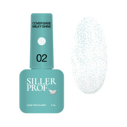 База камуфлююча каучукова Siller Professional Cover Base Milky Shine 002 молочний з синім мерехтінням 8 мл