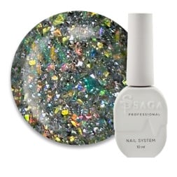 Гель-лак Saga Professional Fiery Gel 19 зі світловідбиваючими шиммерами та блискітками 10 мл