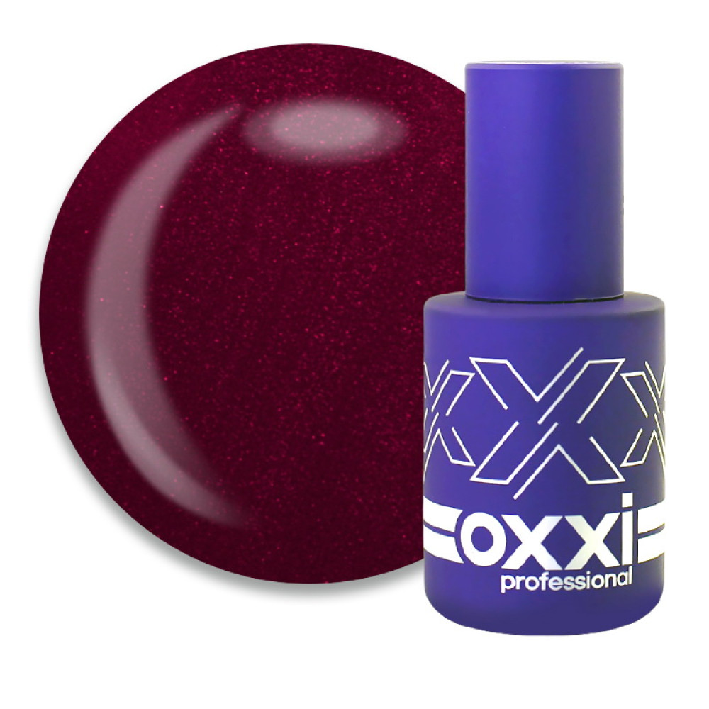 Гель-лак Oxxi Professional 355 черввоний з шиммером. 10 мл