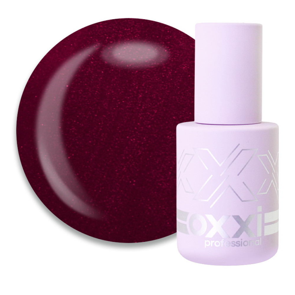 Гель-лак Oxxi Professional 355 черввоний з шиммером. 10 мл