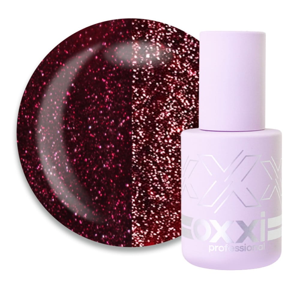 Гель-лак Oxxi Professional Disco Boom 011 бордовий світловідбиваючий 10 мл